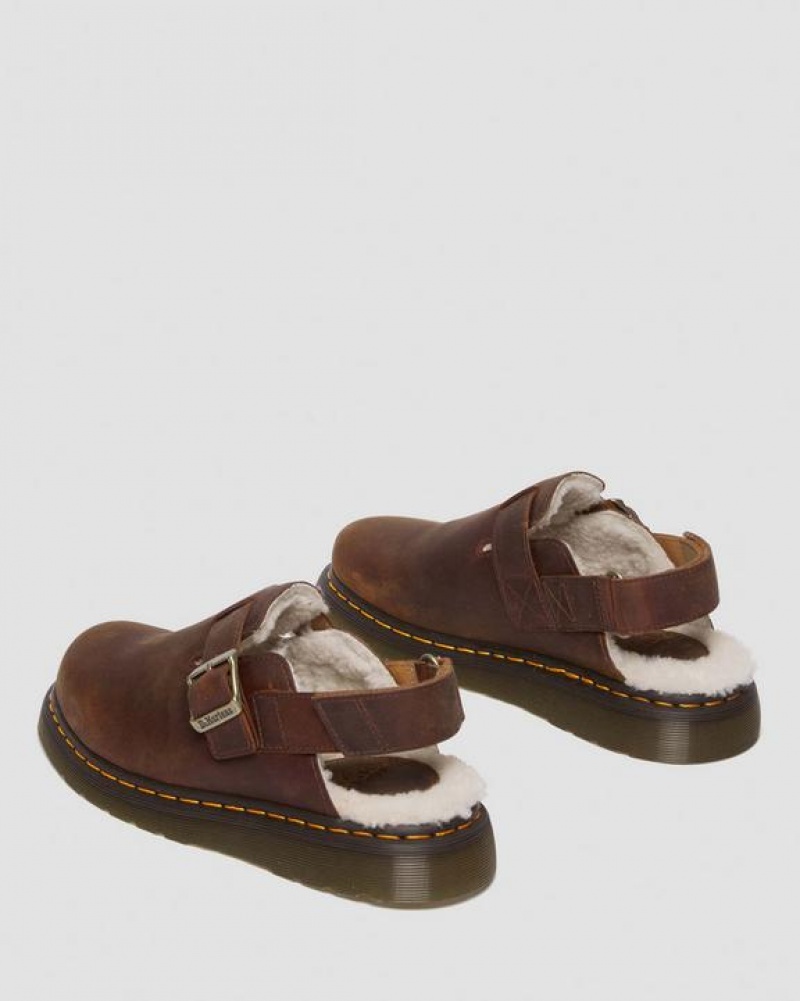 Zapatos Dr Martens Jorge II Faux Fur Lined Slingback Mules Mujer Marrones | CostaRica_Dr78350